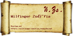 Wilfinger Zsófia névjegykártya